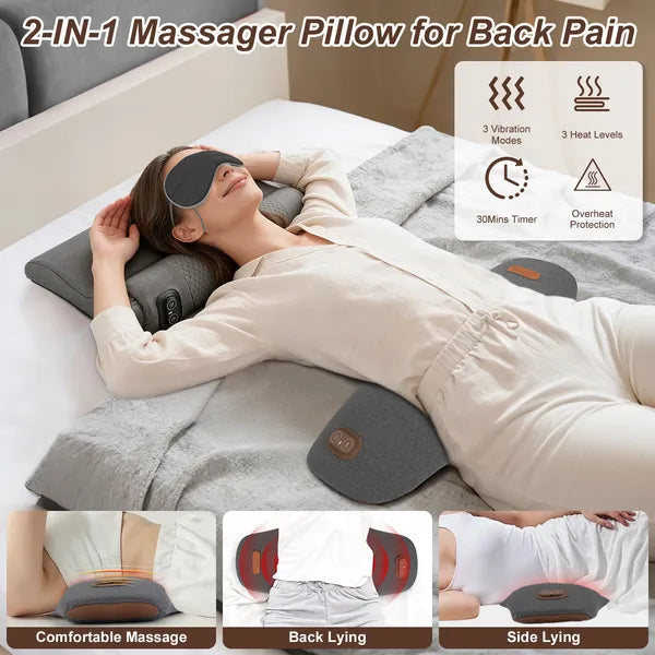 Electric lumbar massage pillow with heat, view 5