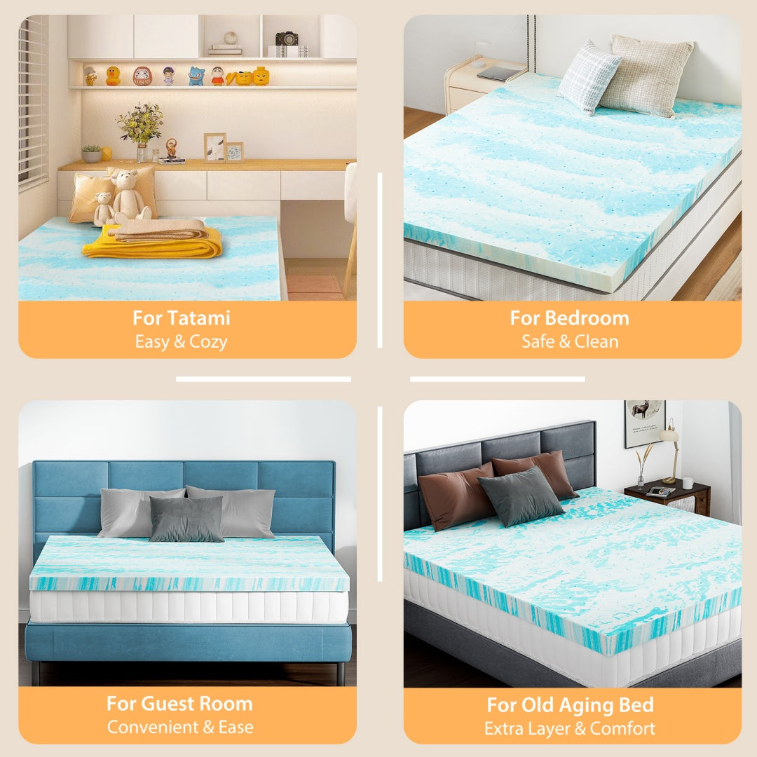 Cooling gel memory foam mattress topper, photo 3