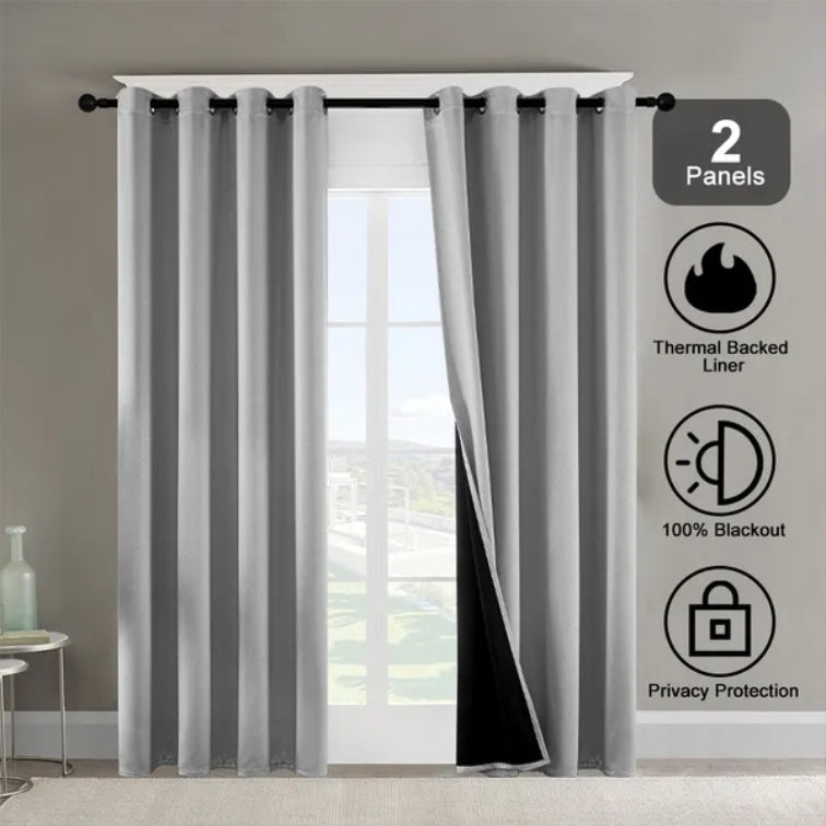 Thermal blackout curtains with grommets, photo 5