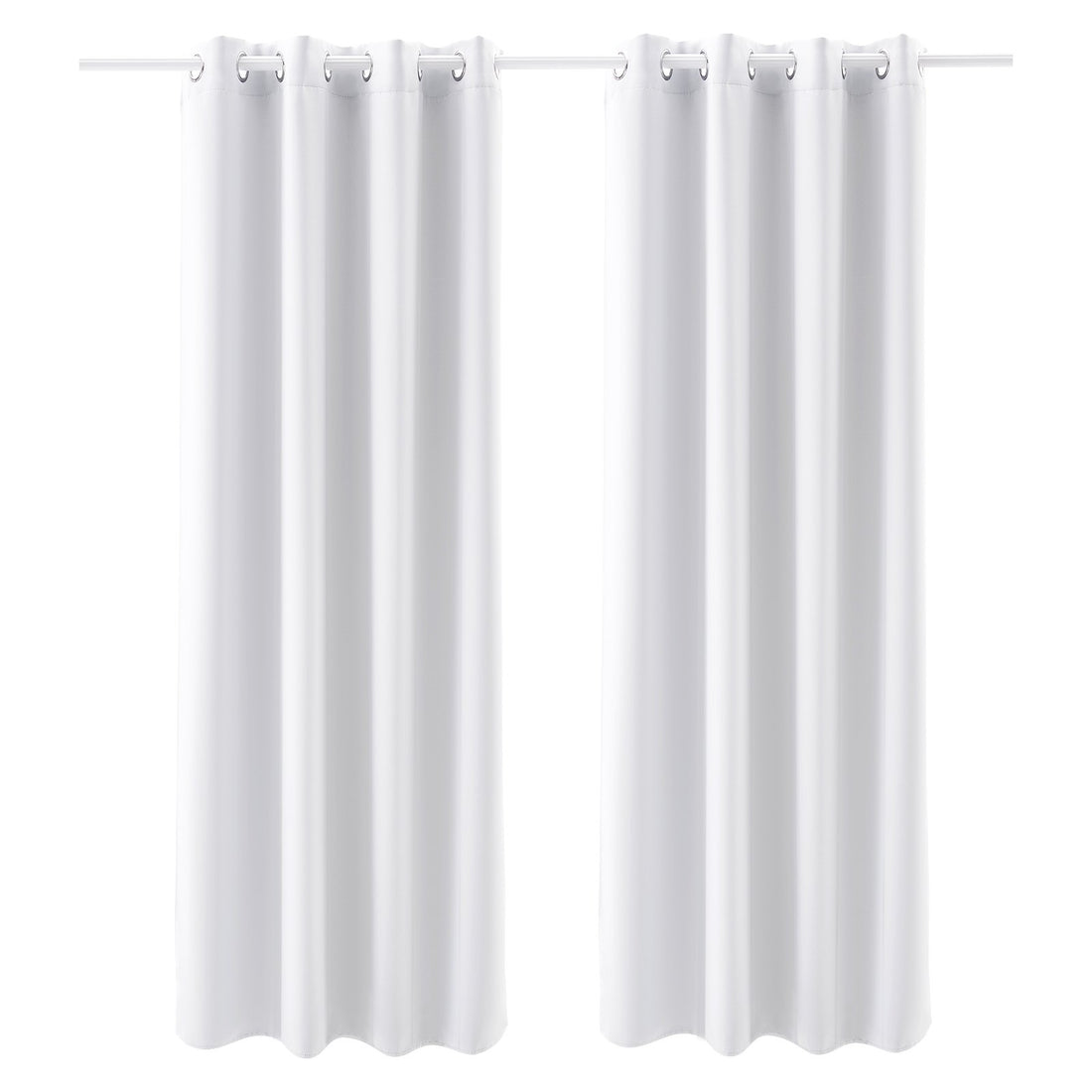 White thermal room darkening curtains, 2 panels