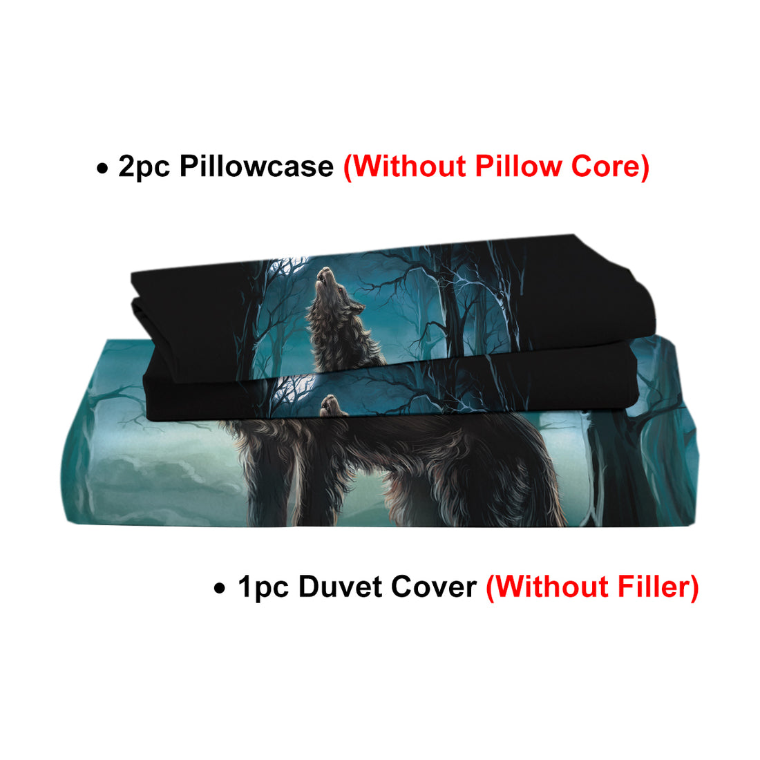 Watercolor wolf duvet cover set, photo 8