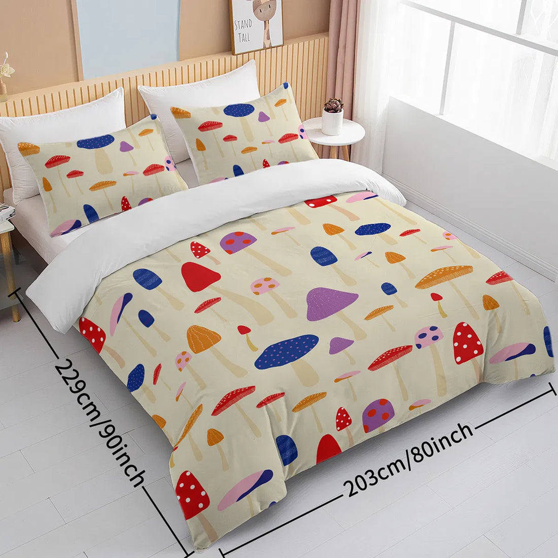 Mushroom print full duvet cover set, view 8