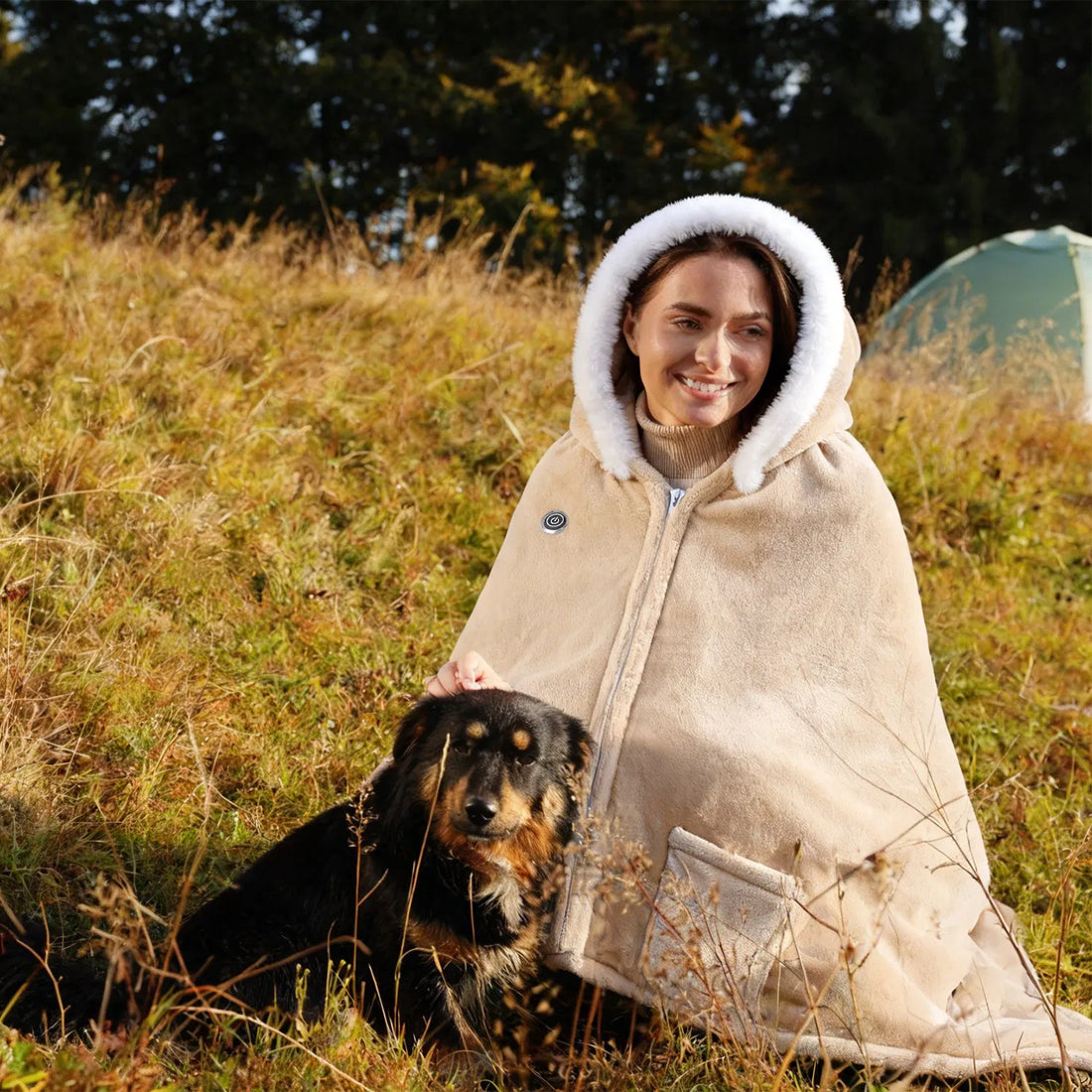 Wearable USB heated flannel blanket, view 3
