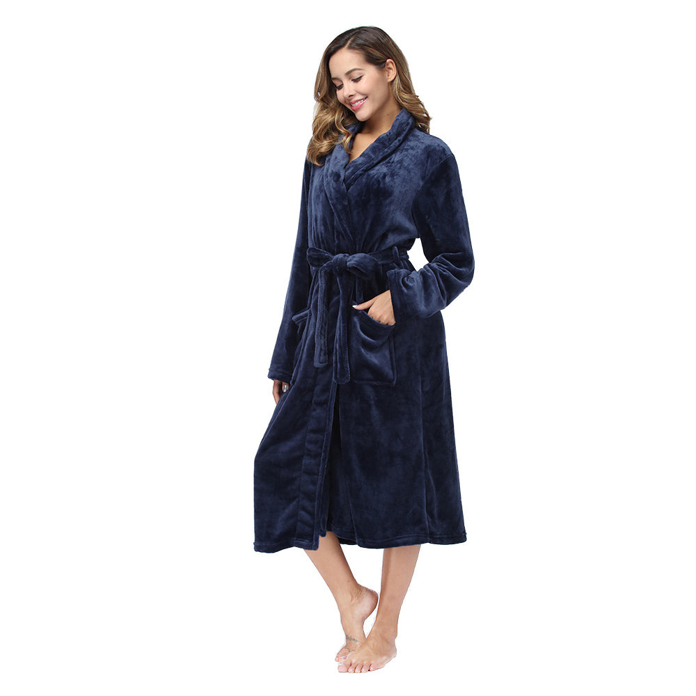 Women's shawl collar long bathrobe, photo 4
