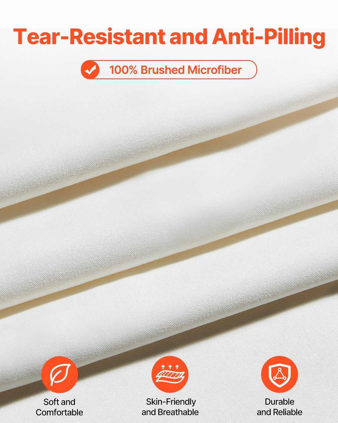 White brushed microfiber queen sheet set, photo 3