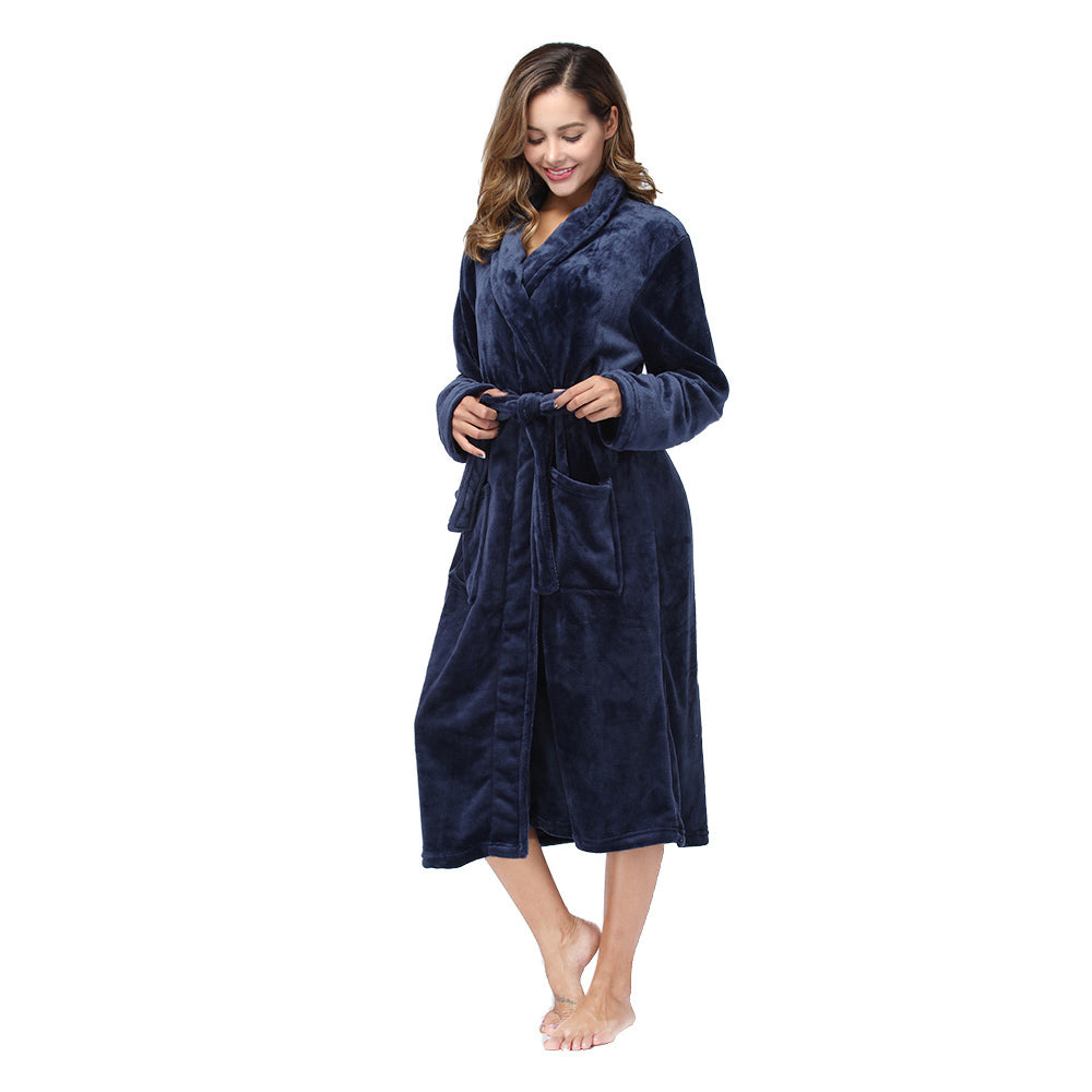 Women's shawl collar long bathrobe, photo 8