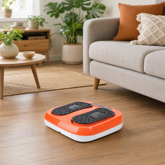 Electric foot massager on a living room floor