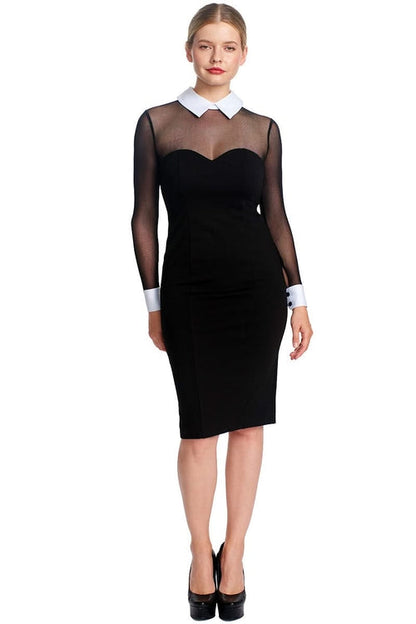 Tuxedo Illusion Sheath Midi Dress