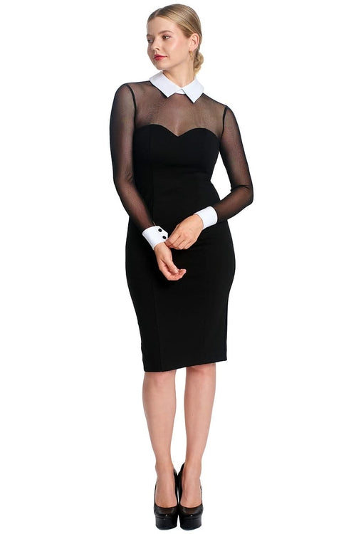 Tuxedo Illusion Sheath Midi Dress
