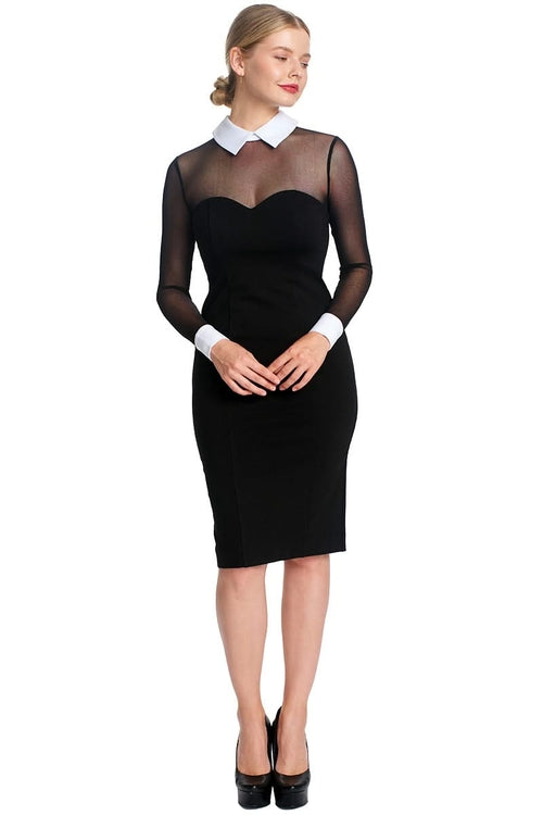 Tuxedo Illusion Sheath Midi Dress