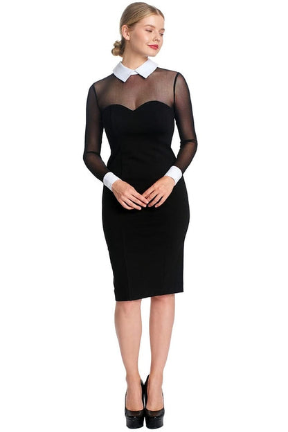 Tuxedo Illusion Sheath Midi Dress