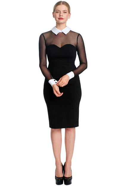 Tuxedo Illusion Sheath Midi Dress
