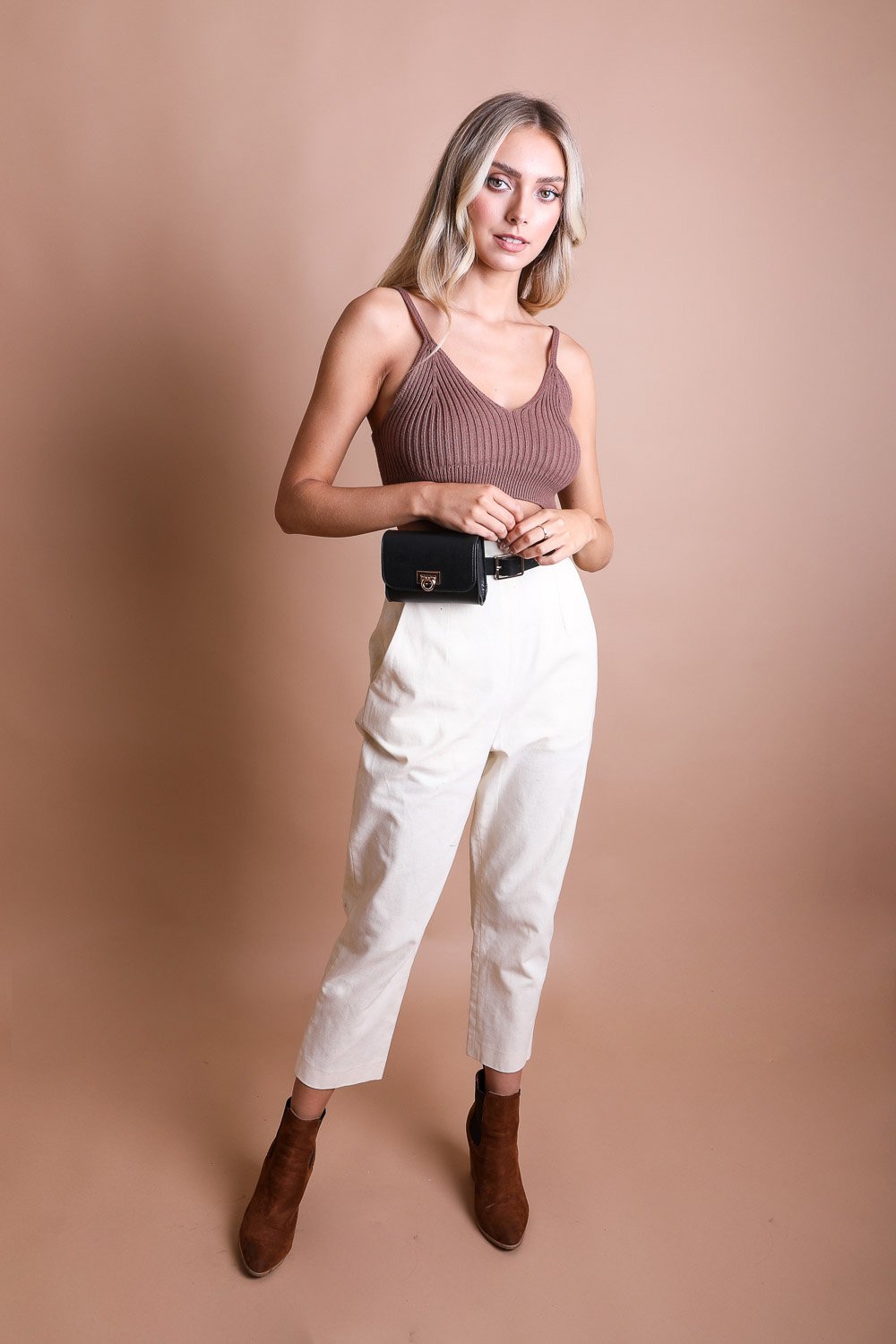 Mini Faux Leather Belt Bag