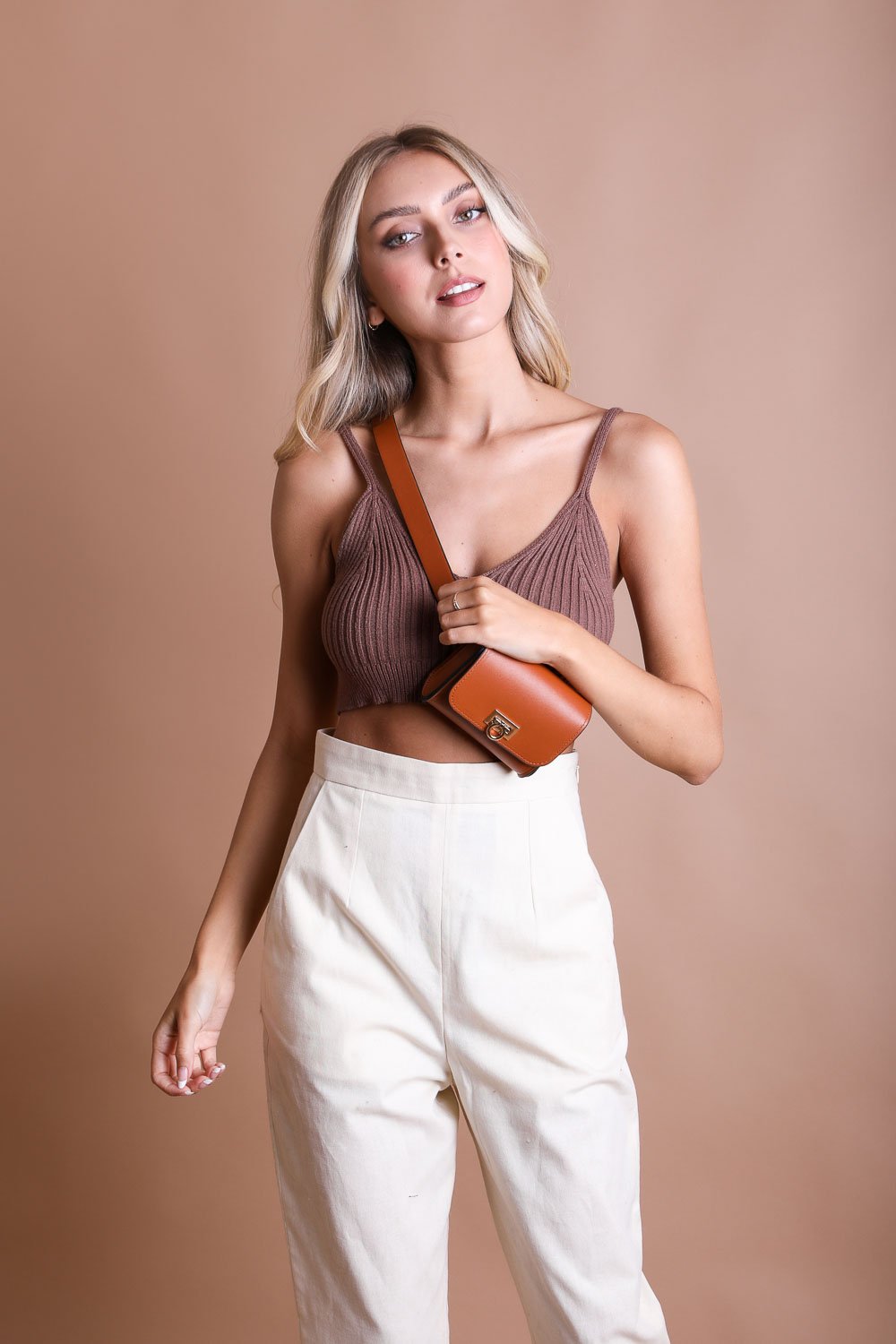 Mini Faux Leather Belt Bag