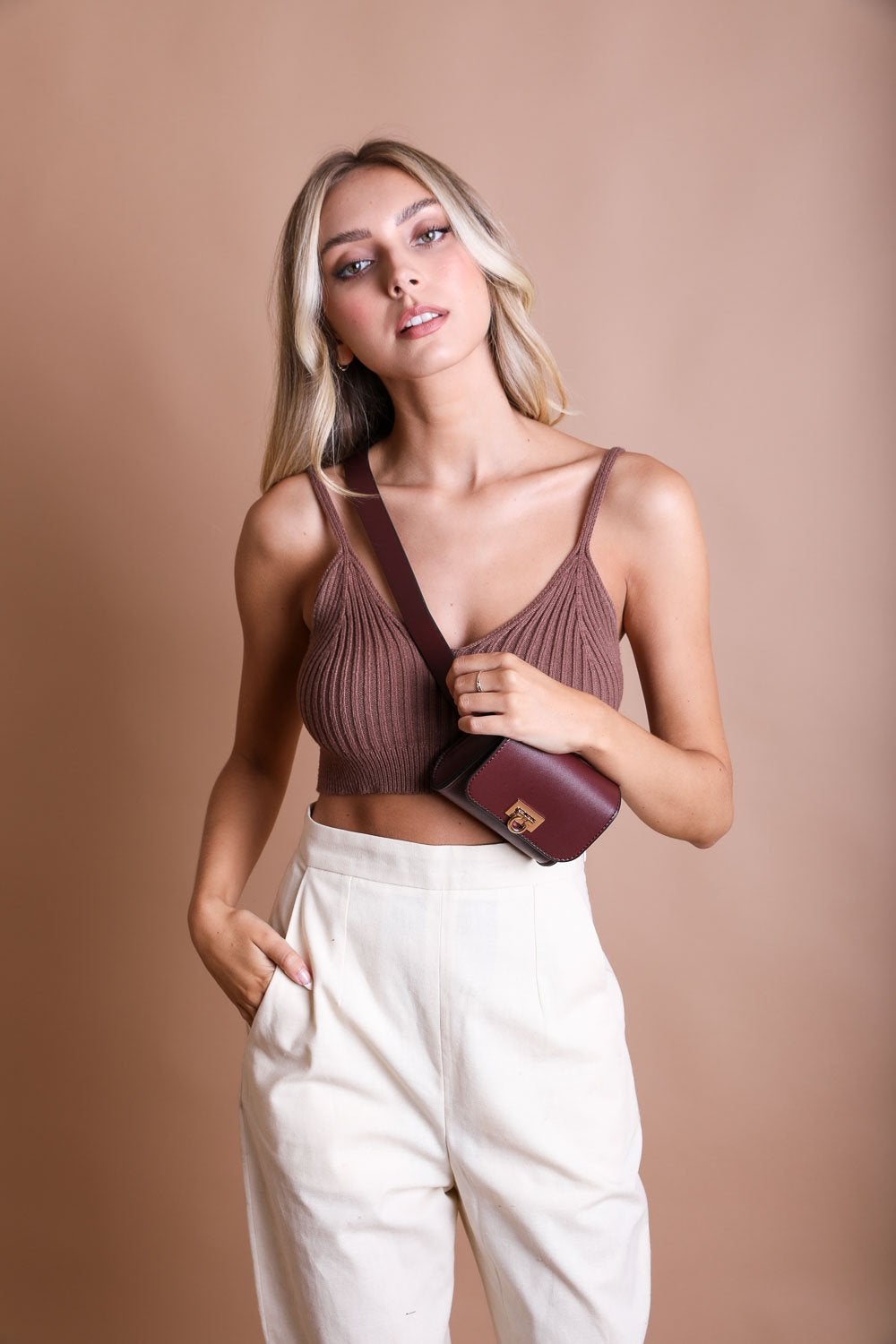 Mini Faux Leather Belt Bag